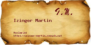 Izinger Martin névjegykártya