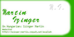 martin izinger business card